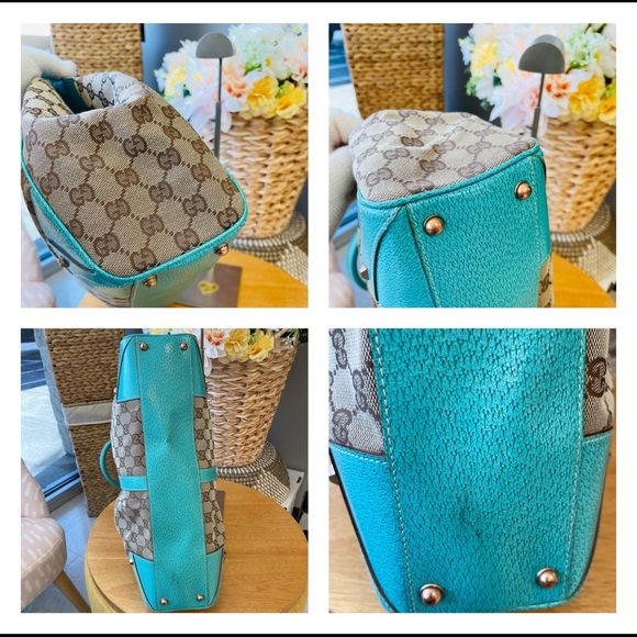 GUCCI JACKIE BARDOT HOBO & WALLET TURQUOISE - Picture 6 of 16